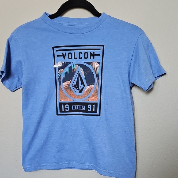 Volcom Kids Light Blue Graphic Short Sleeve Tee Size 6/7 - Picture 1 of 5